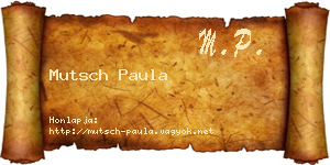 Mutsch Paula névjegykártya